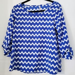 Chico's My Story Long Sleeved Patterned Blouse Size S/Chico